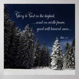 Eer aan God - Lukas 2:14 Poster
