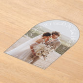 Eer aan God moderne boog foto religieuze Kerstmis Acryl Uitnodigingen (Laagn)