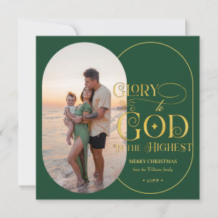 Eer aan God Religieus 2 Foto Script Christelijk Feestdagenkaart