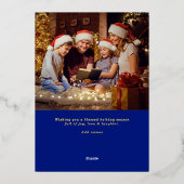 Eer aan God Religieus Christelijk 2 Foto Script Folie Feestdagenkaart (Achterkant)