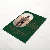 Eer aan God Religieus Christelijk 2 Foto Script Folie Feestdagenkaart (Gedraaid)