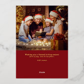 Eer aan God Religieus Christelijk 2 Foto Script Folie Feestdagenkaart (Achterkant)