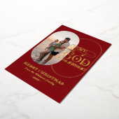 Eer aan God Religieus Christelijk 2 Foto Script Folie Feestdagenkaart (Gedraaid)