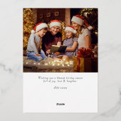 Eer aan God Religieus Christelijk 2 Foto Script Folie Feestdagenkaart (Achterkant)