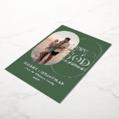 Eer aan God Religieus Christelijk 2 Foto Script Folie Feestdagenkaart (Gedraaid)