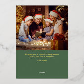 Eer aan God Religieus Christelijk 2 Foto Script Folie Feestdagenkaart (Achterkant)