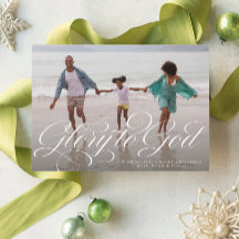 Eer aan God religieuze één foto elegante kerst