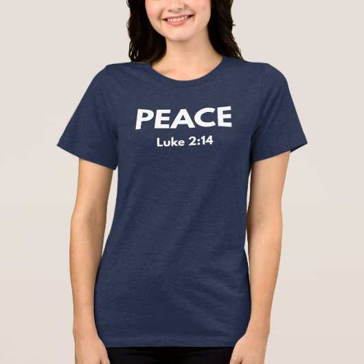 Eer aan God. Vrede op Aarde Tri-Blend Shirt (Voorkant)
