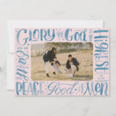 Eer aan God Waterverf Borstel Lettering Feestdagenkaart (Voorkant)