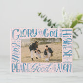 Eer aan God Waterverf Borstel Lettering Feestdagenkaart (Staand voorkant)