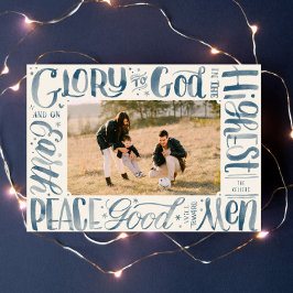 Eer aan God Waterverf Borstel Lettering Feestdagenkaart