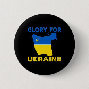 Eer aan Oekraïne Slava Ukraini Eiland Soldaat Ronde Button 5,7 Cm
