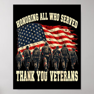 Eer aan wie diende dank veterans herdenkingsdag poster