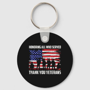 Eer aan wie gediend hebben Dank u Veteranen Herden Sleutelhanger