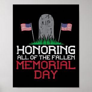 Eer alle gevallen grafsteen herdenkingsdag poster