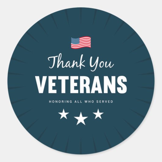 Eer allen die dienden ronde sticker (Voorkant)