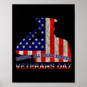 Eer alles wat diende Veterans Day American Patrio Poster (Voorkant)