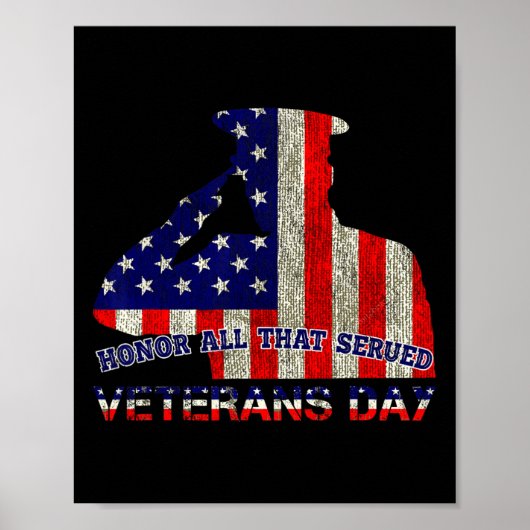 Eer alles wat diende Veterans Day American Patrio Poster (Voorkant)