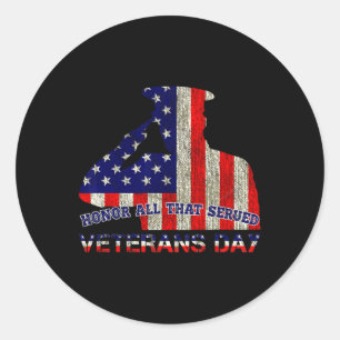 Eer alles wat diende Veterans Day American Patrio Ronde Sticker