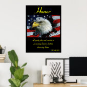 Eer belichaamt wijsheid en de trots van een patrio poster (Thuiskantoor)