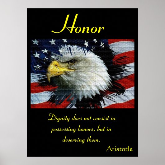 Eer belichaamt wijsheid en patriot's trots poster (Voorkant)