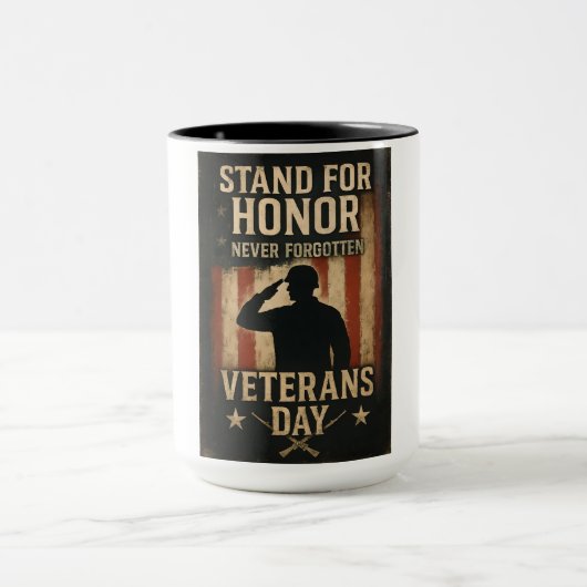Eer Betonen – Veteranendag Tribute Design Mok (Midden)