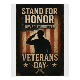 Eer Betonen – Veteranendag Tributontwerp Perfect Poster