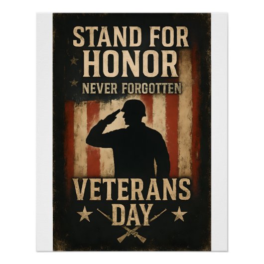 Eer Betonen – Veteranendag Tributontwerp Perfect Poster (Voorkant)