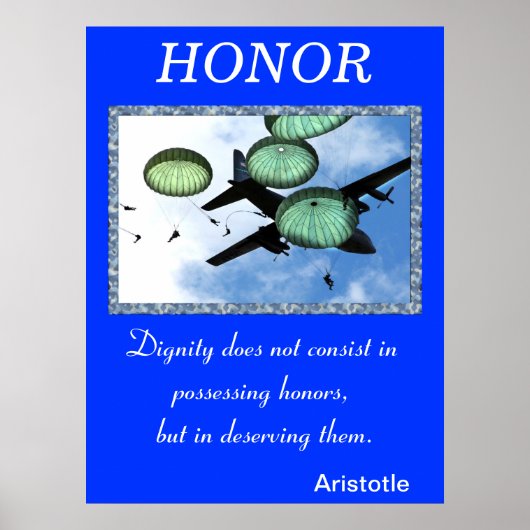 Eer beveelt de edele geest van het slagveld poster (Voorkant)