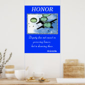 Eer beveelt de edele geest van het slagveld poster (Keuken)