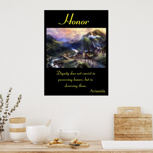 Eer bloeit in levendige weidelandschappen poster (Keuken)