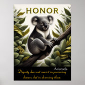 Eer bloesems in de vredige baars van Koala Poster (Voorkant)