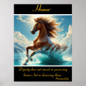 Eer danst te midden van turquoise wateren poster (Voorkant)