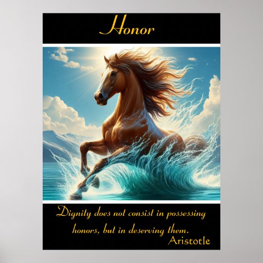 Eer danst te midden van turquoise wateren poster (Voorkant)