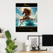 Eer danst te midden van turquoise wateren poster (Thuiskantoor)