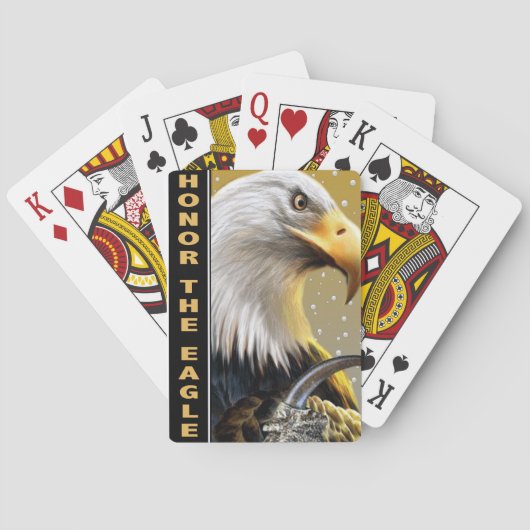 Eer de Eagle Claw geschenken en kleding Speelkaarten (Achterkant)