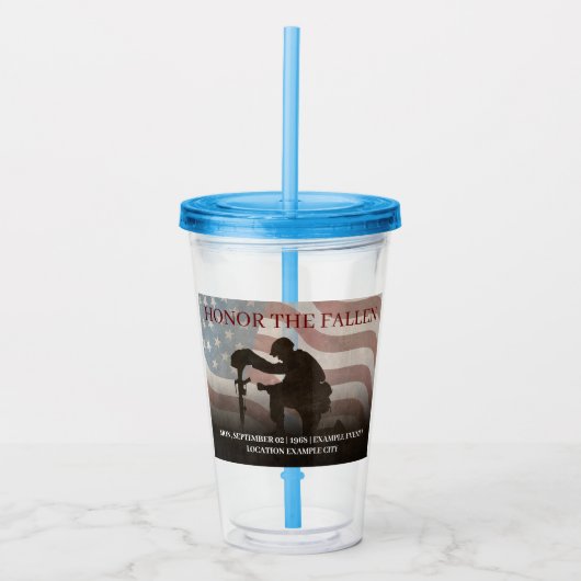 Eer De Gevallenen Acryl Drinkbeker (Voorkant)