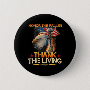 Eer de gevallenen dank de levenden Memorial Day Ve Ronde Button 5,7 Cm