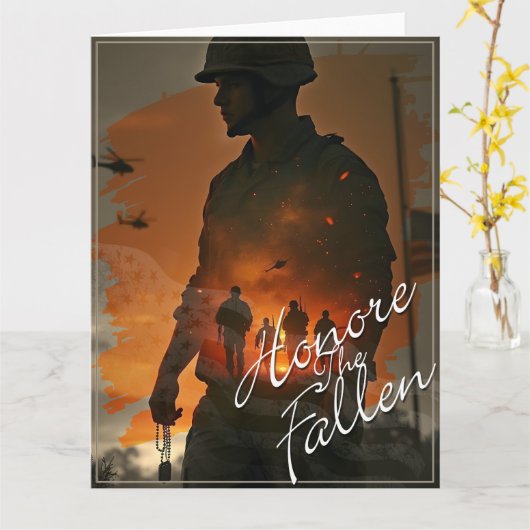 Eer de gevallenen - Onthoud hun offer Kaart (Gele Bloem)