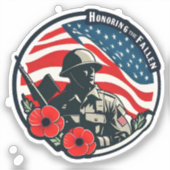 Eer de Gevallenen op Memorial Day Vinyl Sticker (Voorkant)