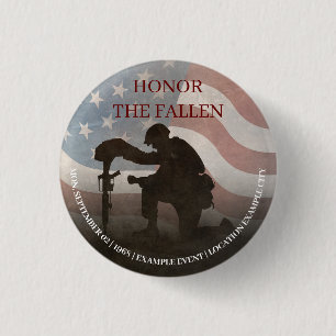 Eer De Gevallenen Ronde Button 3,2 Cm