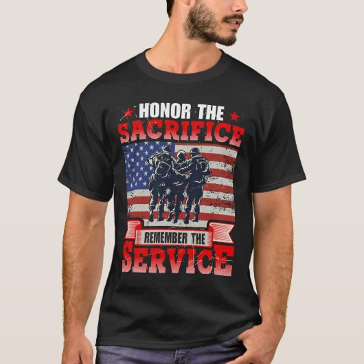 Eer de offer veteraan Onthoud de service T-shirt (Voorkant)