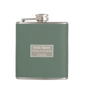 Eer de vader van de bruid: Elegant Sage Green Heupfles (Voorkant)