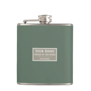 Eer de vader van de bruid: Elegant Sage Green Heupfles