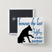 eer de verloren vierkante button 5,1 cm (Voorkant /achterkant)