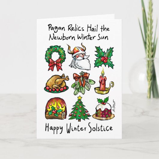 Eer de Winterzonnewende! - Feestdagen Kaart (Voorkant)