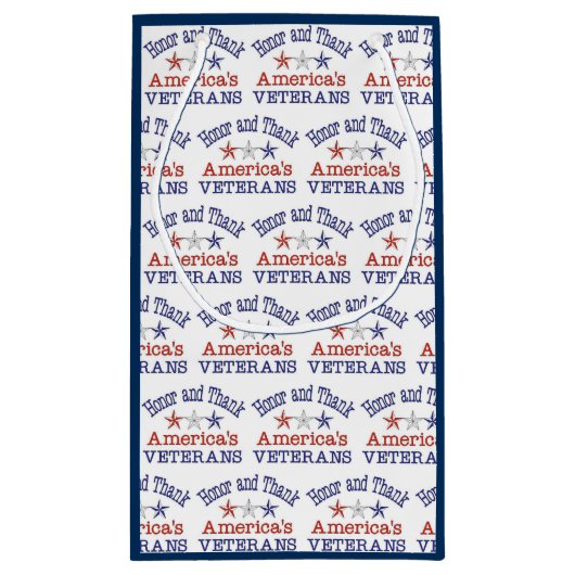 Eer en dank Amerikaanse veteranen Gift Bag Klein Cadeauzakje (Achterkant)