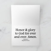 Eer en Glorie aan God 1 het 1:17 van het Feestdagen Kaart (Binnen)