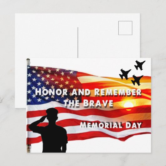 Eer en herinner de Brave Briefkaart (Voorkant / Achterkant)