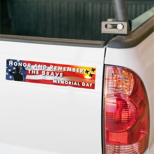Eer en herinner de Brave Bumpersticker (Op Truck)